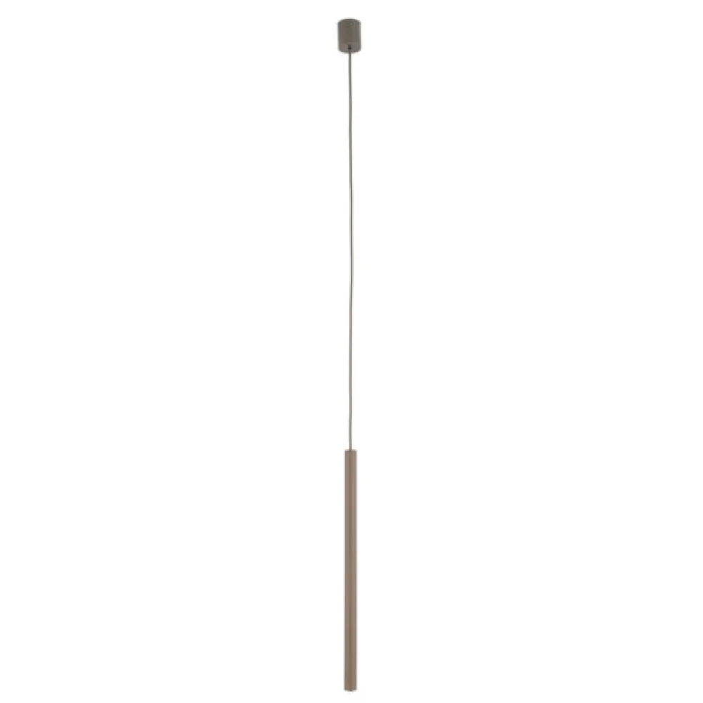 Lampade A Sospensione-Selezionato da Mazzolaluce Lampada a sospensione 50 cm cilindro rigato marrone