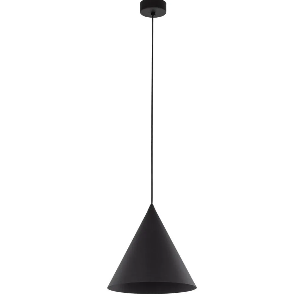 Lampade A Sospensione-Selezionato da Mazzolaluce Lampada a sospensione 26 cm cono di metallo nero per cucina