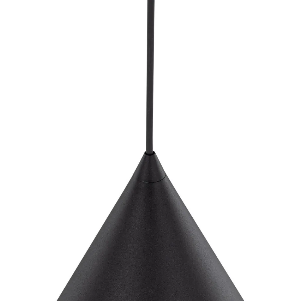 Lampade A Sospensione-Selezionato da Mazzolaluce Lampada a sospensione 26 cm cono di metallo nero per cucina