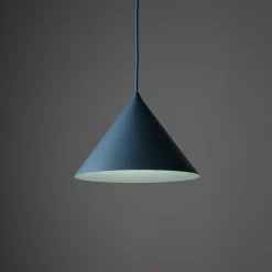 Lampade A Sospensione-Selezionato da Mazzolaluce Lampada a sospensione 26 cm cono metallo blu per cucina moderna