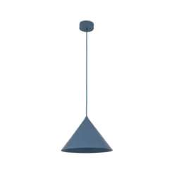 Lampade A Sospensione-Selezionato da Mazzolaluce Lampada a sospensione 26 cm cono metallo blu per cucina moderna