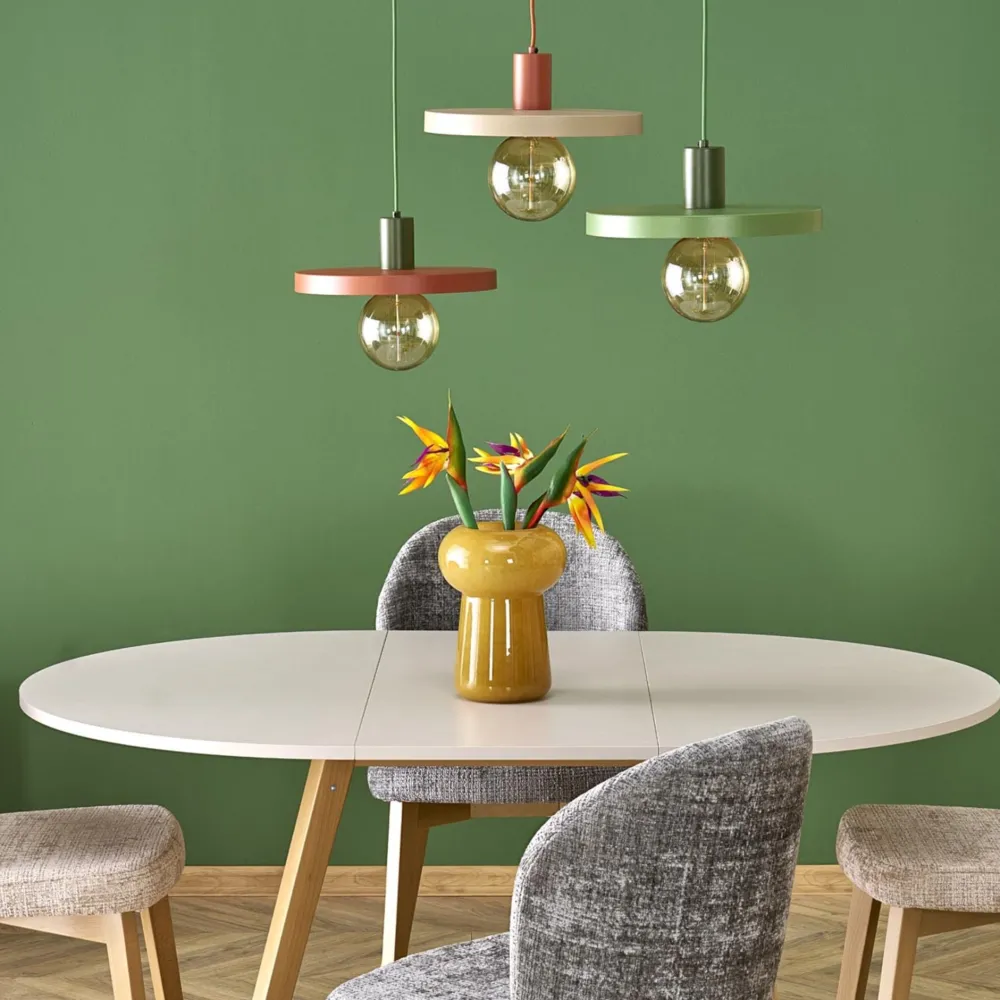 Lampade A Sospensione-Selezionato da Mazzolaluce Lampada a sospensione 30 cm disco verde in metallo design moderna