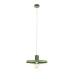 Lampade A Sospensione-Selezionato da Mazzolaluce Lampada a sospensione 30 cm disco verde in metallo design moderna
