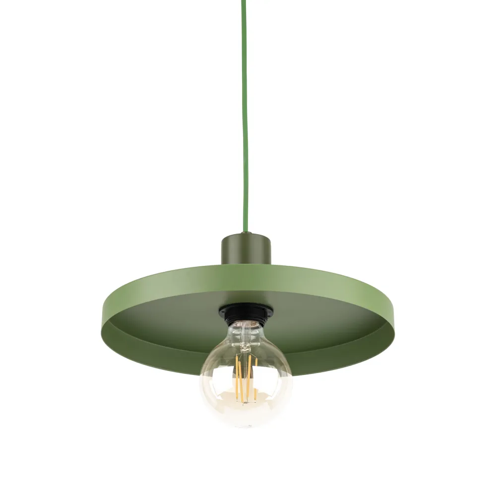 Lampade A Sospensione-Selezionato da Mazzolaluce Lampada a sospensione 30 cm disco verde in metallo design moderna