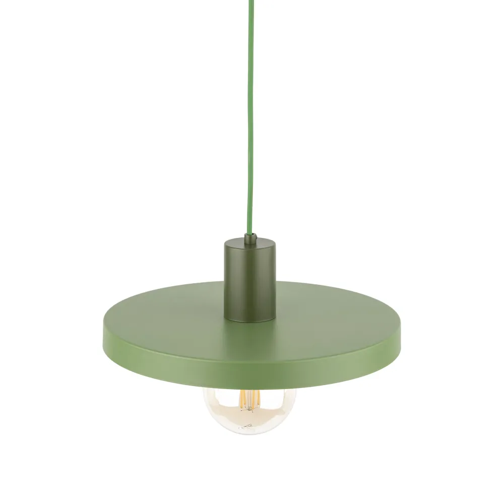 Lampade A Sospensione-Selezionato da Mazzolaluce Lampada a sospensione 30 cm disco verde in metallo design moderna