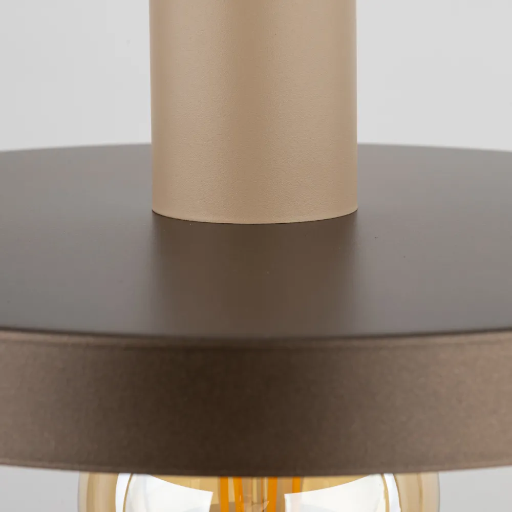 Lampade A Sospensione-Selezionato da Mazzolaluce Lampada a sospensione 30 cm disco di metallo marrone sabbia