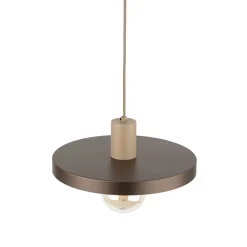 Lampade A Sospensione-Selezionato da Mazzolaluce Lampada a sospensione 30 cm disco di metallo marrone sabbia