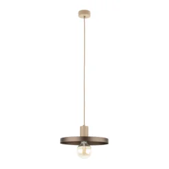 Lampade A Sospensione-Selezionato da Mazzolaluce Lampada a sospensione 30 cm disco di metallo marrone sabbia