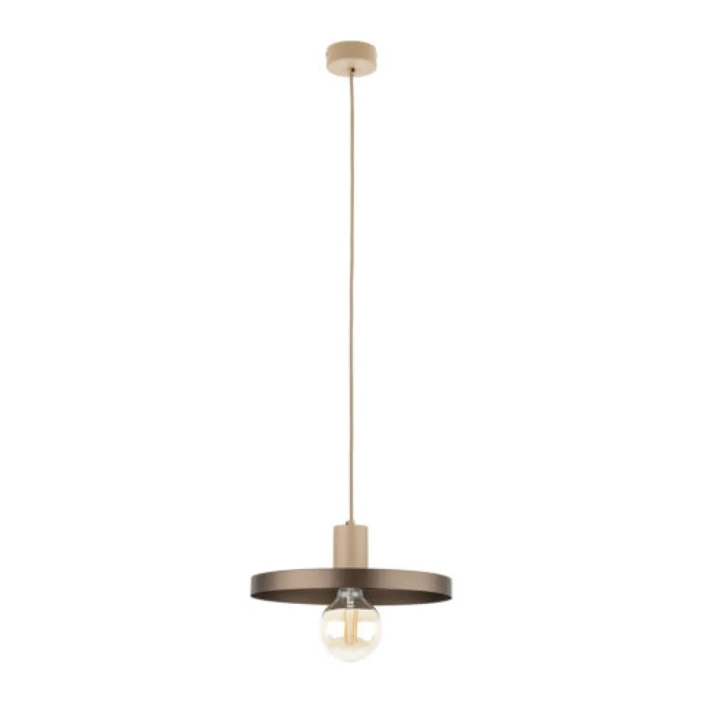 Lampade A Sospensione-Selezionato da Mazzolaluce Lampada a sospensione 30 cm disco di metallo marrone sabbia