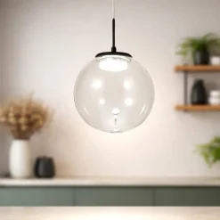 Lampade A Sospensione-Fabas Luce Lampada a sospensione 15cm led sfera di vetro ariel