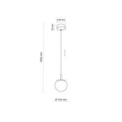 Lampade A Sospensione-Selezionato da Mazzolaluce Lampada a sospensione 14 cm oro sfera di vetro trasparente rigato