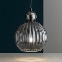 Lampade A Sospensione-Perenz Illuminazione Lampada a sospensione 25cm sfera di vetro fume specchiato perenz lia