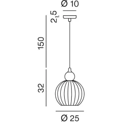 Lampade A Sospensione-Perenz Illuminazione Lampada a sospensione 25cm sfera di vetro fume specchiato perenz lia