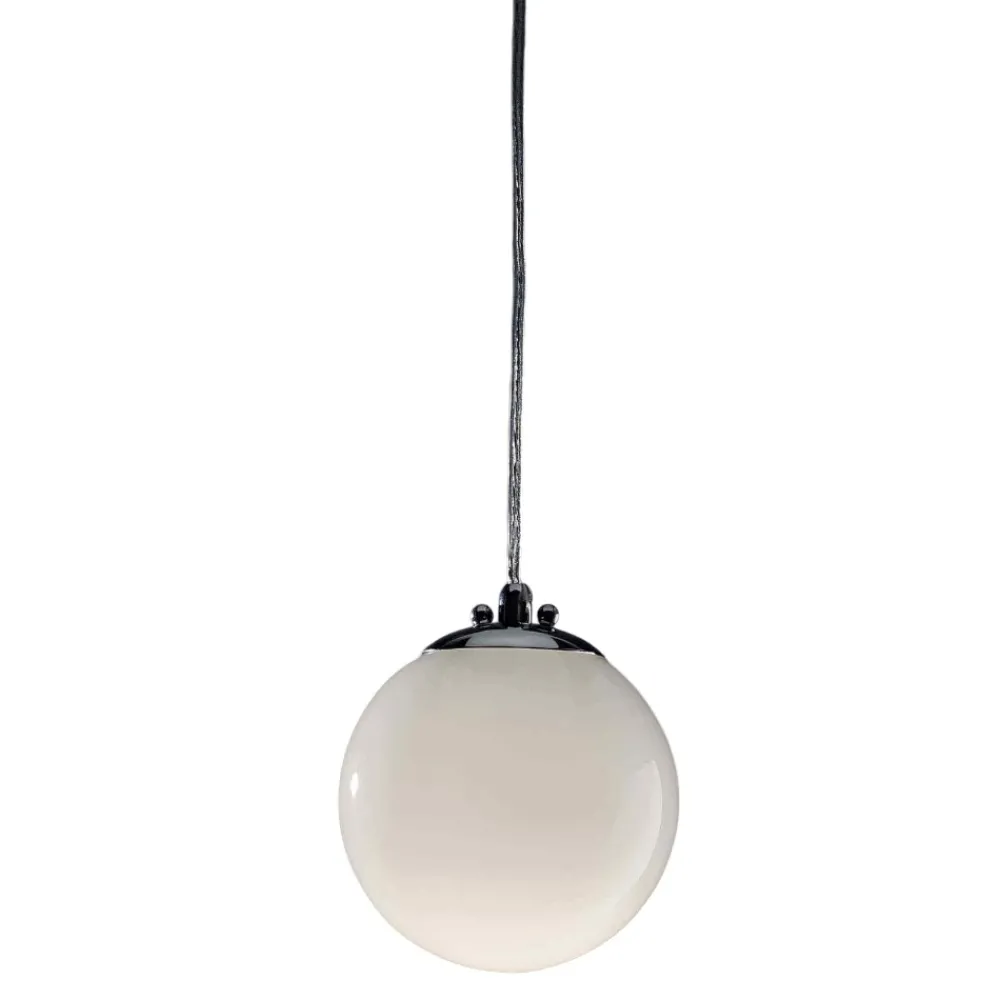 Lampade A Sospensione-Selezionato da Mazzolaluce Lampada a sospensione 15cm sfera boccia vetro bianco lucido