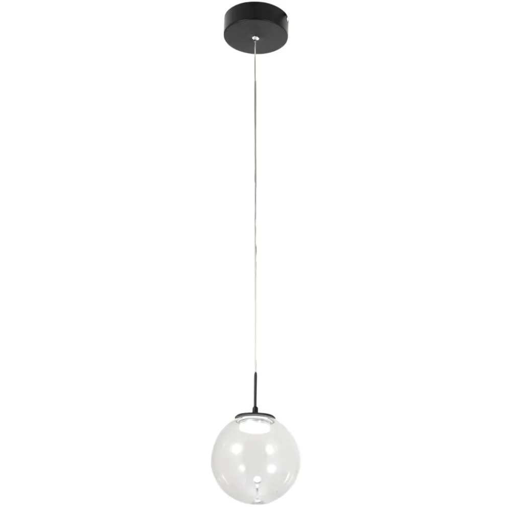 Lampade A Sospensione-Fabas Luce Lampada a sospensione 25cm sfera di vetro trasparente ariel