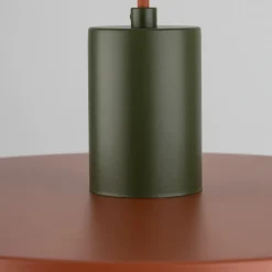 Lampade A Sospensione-Selezionato da Mazzolaluce Lampada a sospensione 30 cm verde mattone disco di metallo