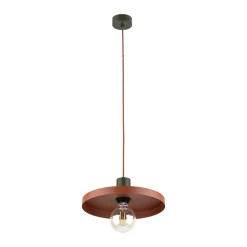 Lampade A Sospensione-Selezionato da Mazzolaluce Lampada a sospensione 30 cm verde mattone disco di metallo