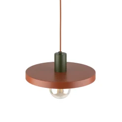 Lampade A Sospensione-Selezionato da Mazzolaluce Lampada a sospensione 30 cm verde mattone disco di metallo