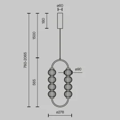 Lampade A Sospensione-Maytoni Lampada a sospensione colore oro led 3000k amulet