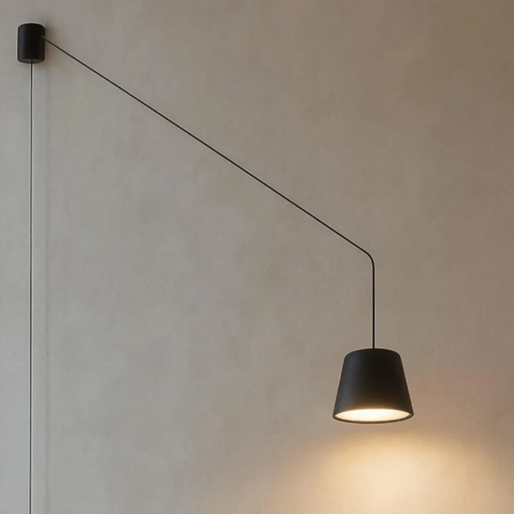Lampade A Sospensione-Selezionato da Mazzolaluce Lampada a sospensione con decentramento nera led 3000k