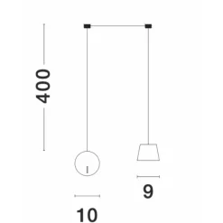 Lampade A Sospensione-Selezionato da Mazzolaluce Lampada a sospensione con decentramento nera led 3000k