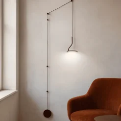 Lampadari Moderni-Selezionato da Mazzolaluce Lampada a sospensione con decentramento nera led 3000k orientabile