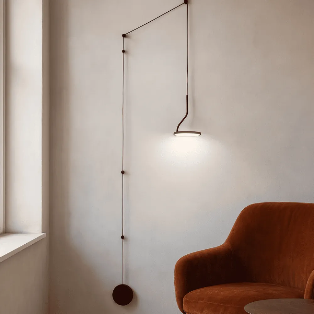 Lampadari Moderni-Selezionato da Mazzolaluce Lampada a sospensione con decentramento nera led 3000k orientabile