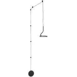 Lampadari Moderni-Selezionato da Mazzolaluce Lampada a sospensione con decentramento nera led 3000k orientabile