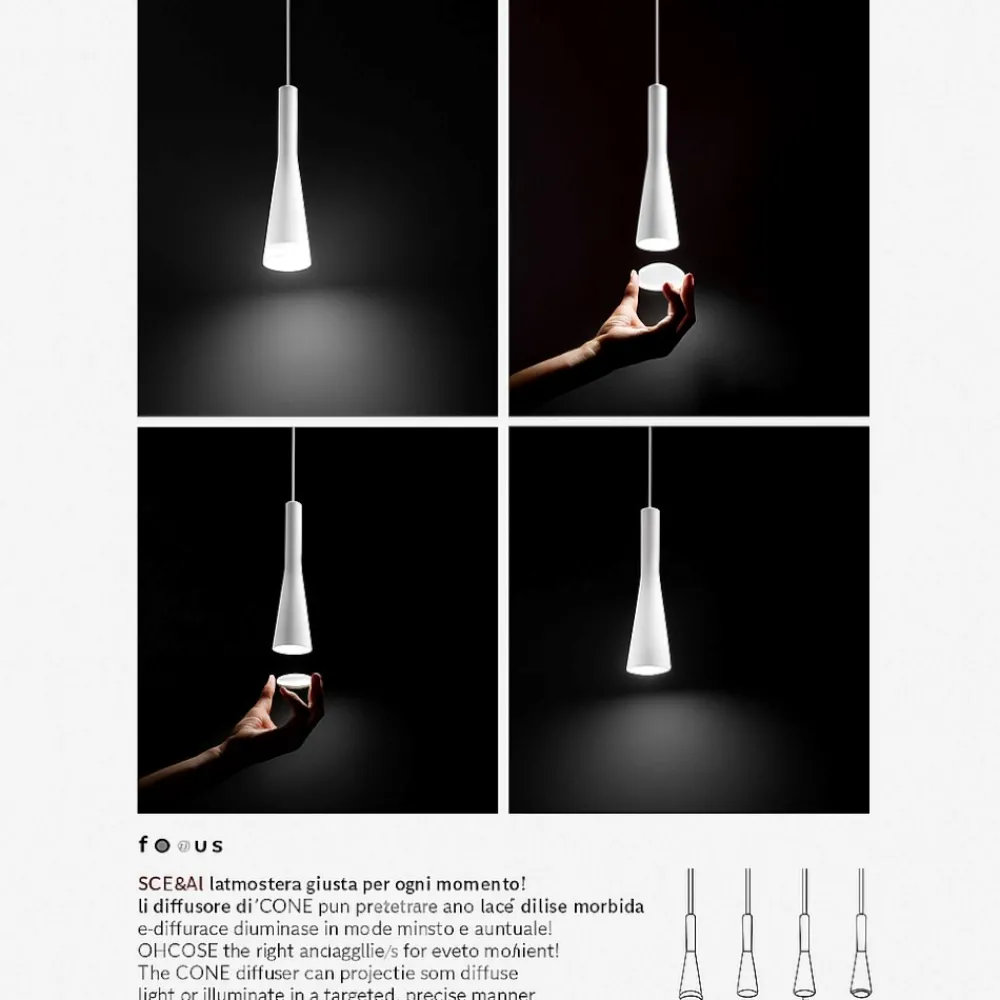 Lampade A Sospensione-Perenz Illuminazione Lampada a sospensione cone perenz oro rosa nero led 7w 3000k