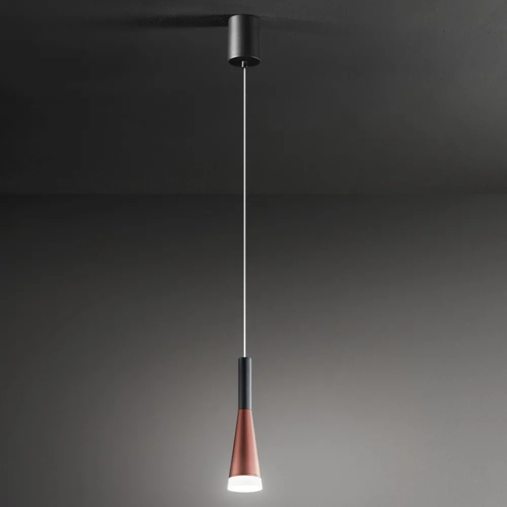 Lampade A Sospensione-Perenz Illuminazione Lampada a sospensione cone perenz oro rosa nero led 7w 3000k