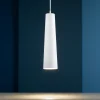 Lampade A Sospensione-Perenz Illuminazione Lampada a sospensione cono allungato vetro bianco perenz canna