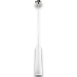 Lampade A Sospensione-Perenz Illuminazione Lampada a sospensione cono allungato vetro bianco perenz canna