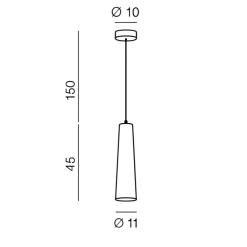 Lampade A Sospensione-Perenz Illuminazione Lampada a sospensione cono allungato vetro bianco perenz canna