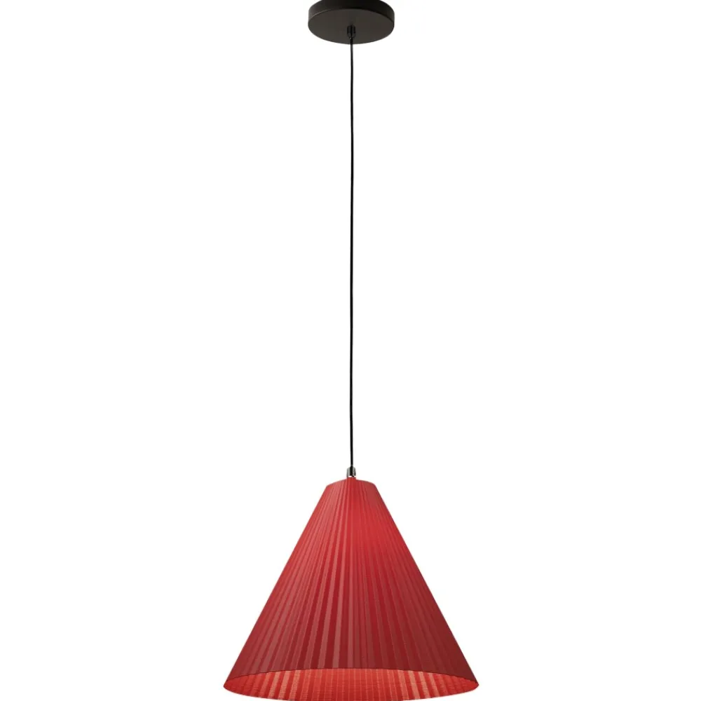 Lampade A Sospensione-Fabas Luce Lampada a sospensione cono bordeaux plastica vegetale cone