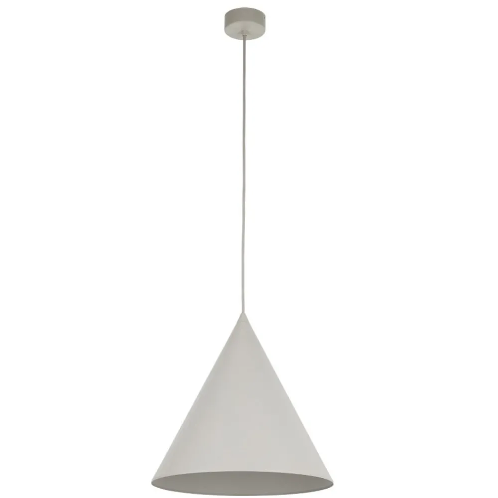 Lampade A Sospensione-Selezionato da Mazzolaluce Lampada a sospensione cono 32cm beige per tavolo da pranzo