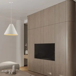 Lampade A Sospensione-Selezionato da Mazzolaluce Lampada a sospensione cono 30cm di cartapesta bianco