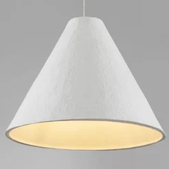 Lampade A Sospensione-Selezionato da Mazzolaluce Lampada a sospensione cono 30cm di cartapesta bianco