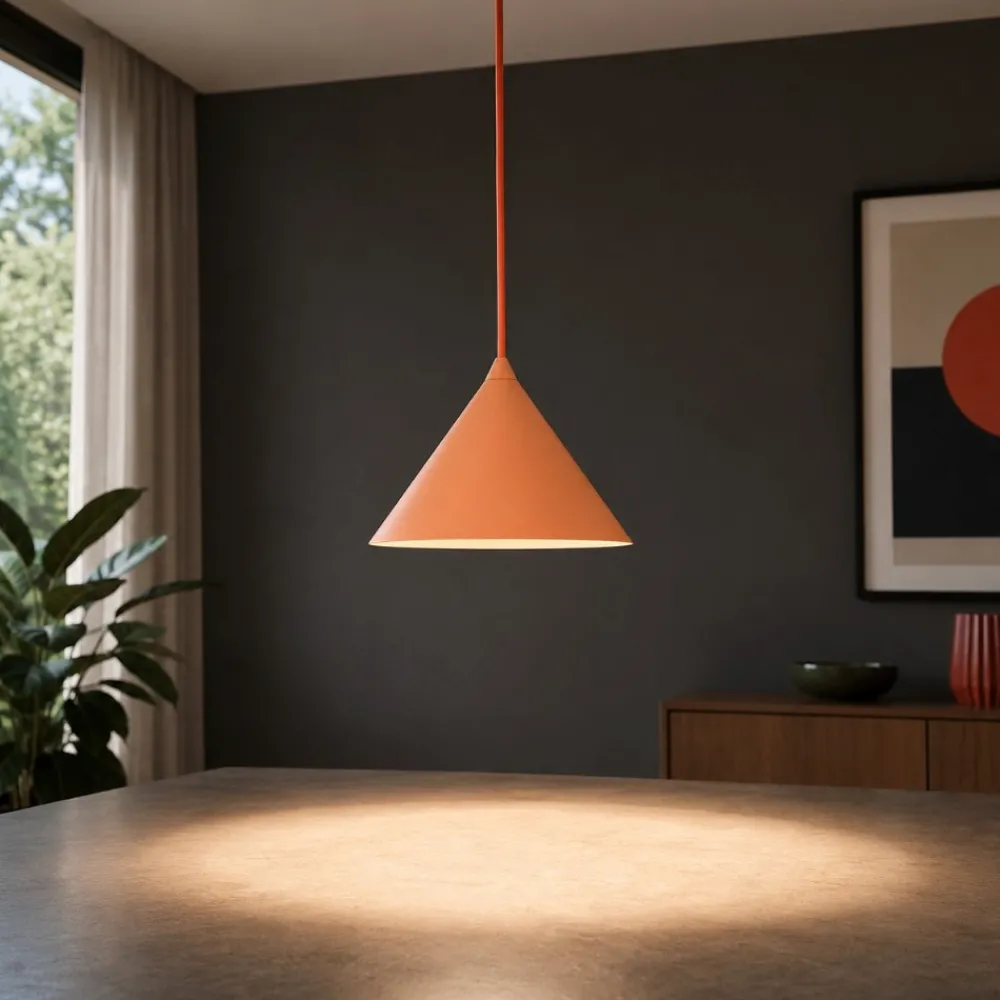 Lampade A Sospensione-Selezionato da Mazzolaluce Lampada a sospensione cono 21 cm arancione in metallo