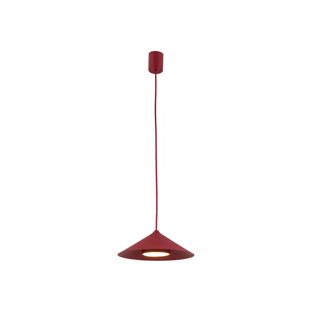 Lampade A Sospensione-Selezionato da Mazzolaluce Lampada a sospensione cono di metallo rosso 23 cm per isola cucina