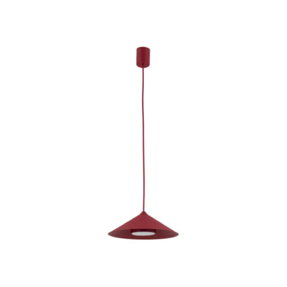 Lampade A Sospensione-Selezionato da Mazzolaluce Lampada a sospensione cono di metallo rosso 23 cm per isola cucina