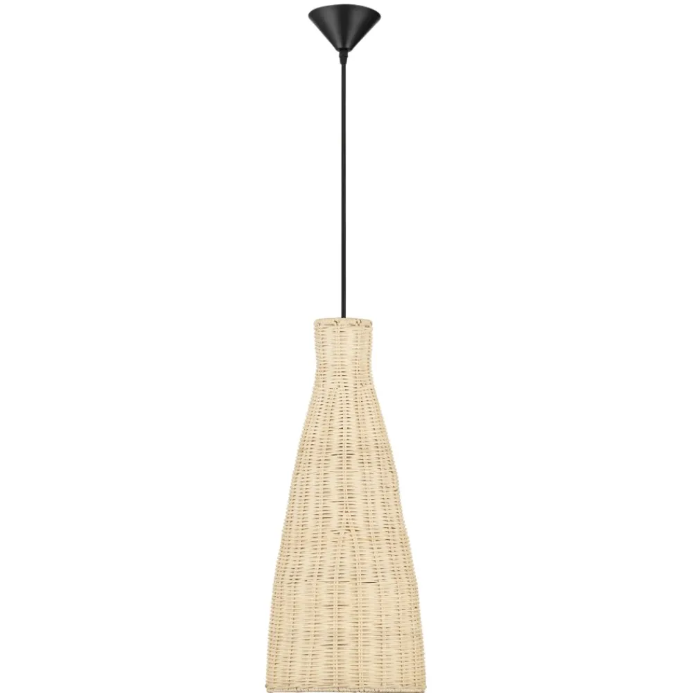 Lampade A Sospensione-Selezionato da Mazzolaluce Lampada a sospensione cono di rattan naturale per isola cucina