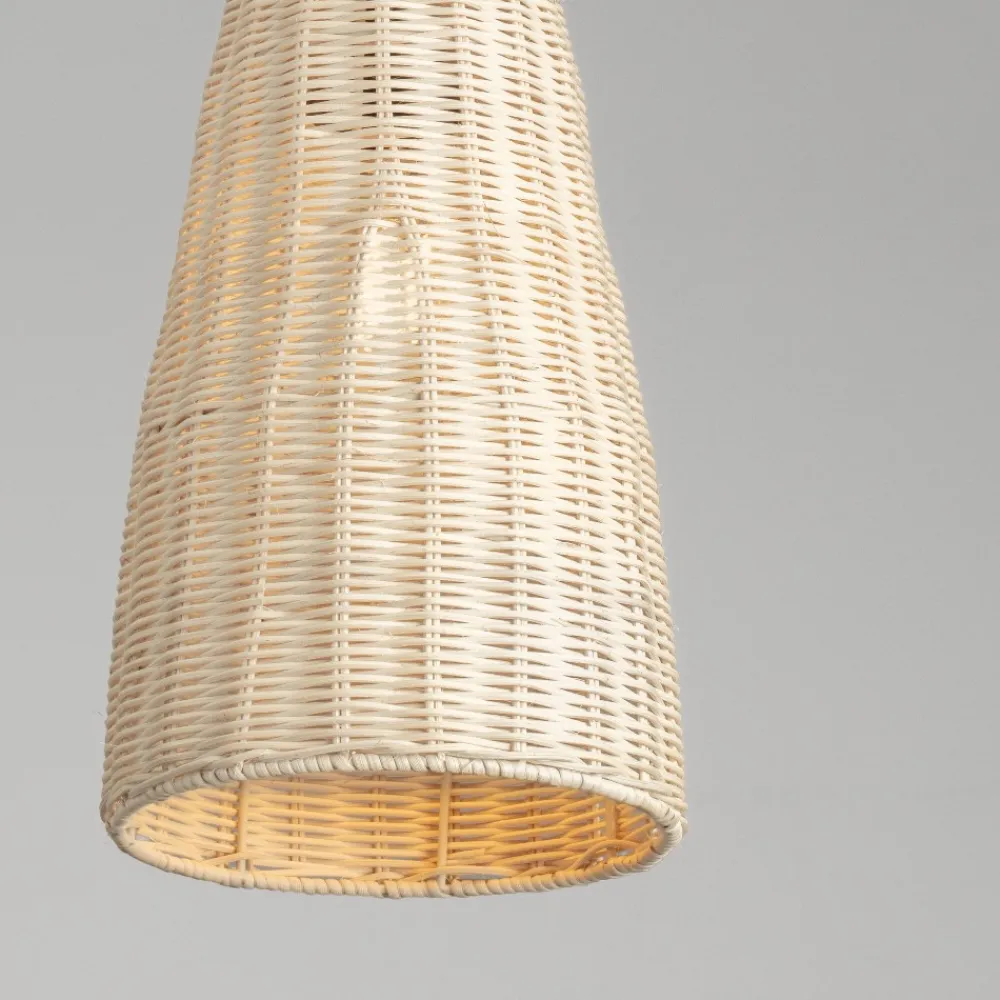 Lampade A Sospensione-Selezionato da Mazzolaluce Lampada a sospensione cono di rattan naturale per isola cucina