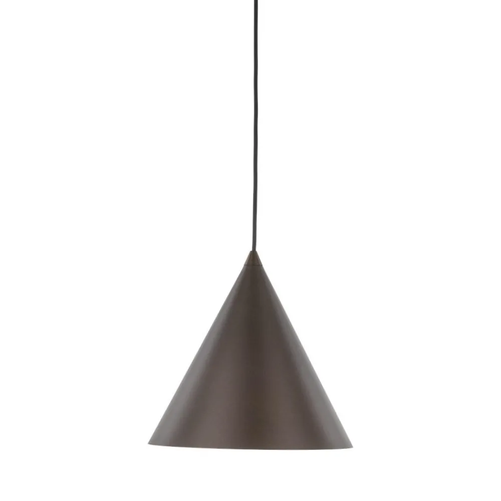 Lampade A Sospensione-Selezionato da Mazzolaluce Lampada a sospensione cono di metallo 26 cm marrone scuro per cucina