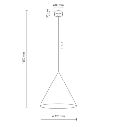 Lampade A Sospensione-Selezionato da Mazzolaluce Lampada a sospensione cono nero 33 cm per cucina