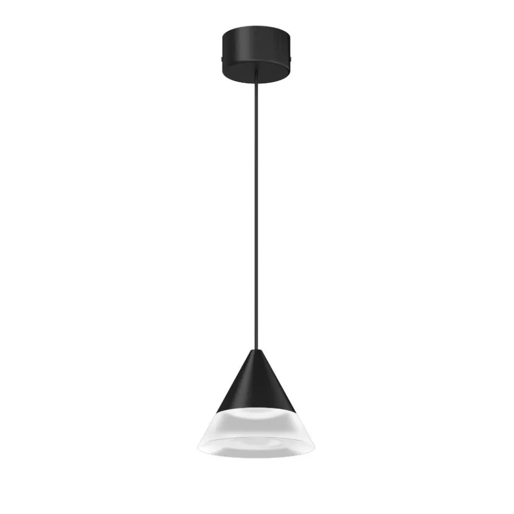 Lampade A Sospensione-Linea Light Lampada a sospensione cono nero led 3000k verdi ca113dbbwdi