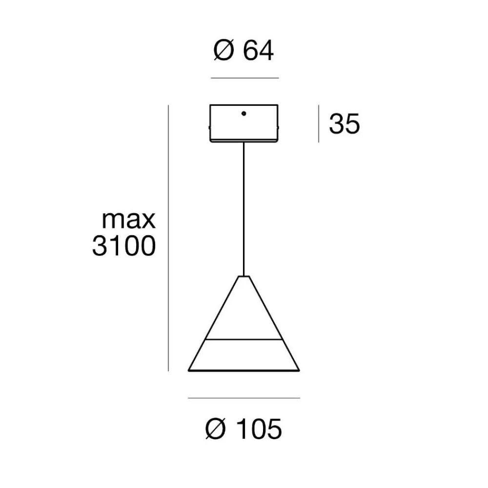 Lampade A Sospensione-Linea Light Lampada a sospensione cono nero led 3000k verdi ca113dbbwdi