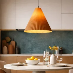 Lampade A Sospensione-Fabas Luce Lampada a sospensione cono senape plastica vegetale cone