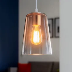 Lampade A Sospensione-Top Light Lampada a sospensione cono vetro rame trasparente shade toplight