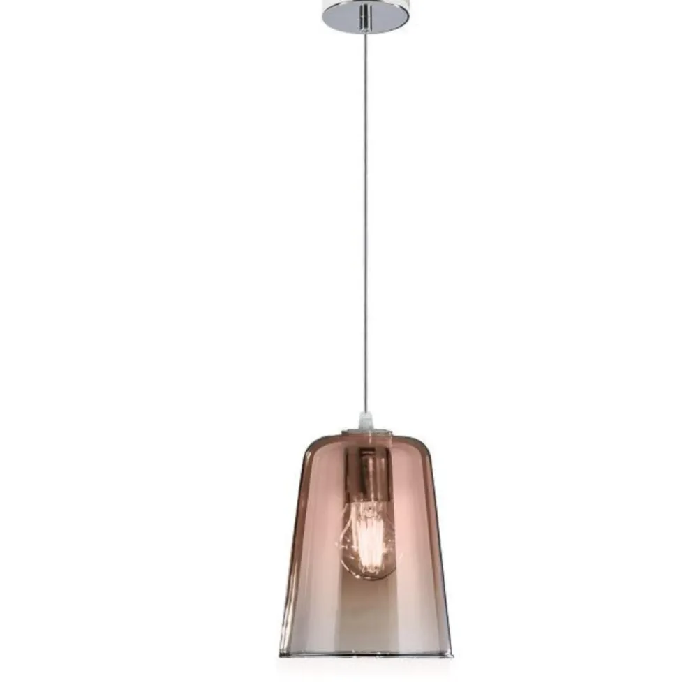 Lampade A Sospensione-Top Light Lampada a sospensione cono vetro rame trasparente shade toplight