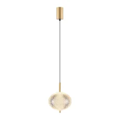 Lampade A Sospensione-Selezionato da Mazzolaluce Lampada a sospensione contemporanea vetro decorato led cct dimmerabile oro